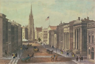Wall Street, New York, gravé par Deroy, publié par Goupil et Co, 1850